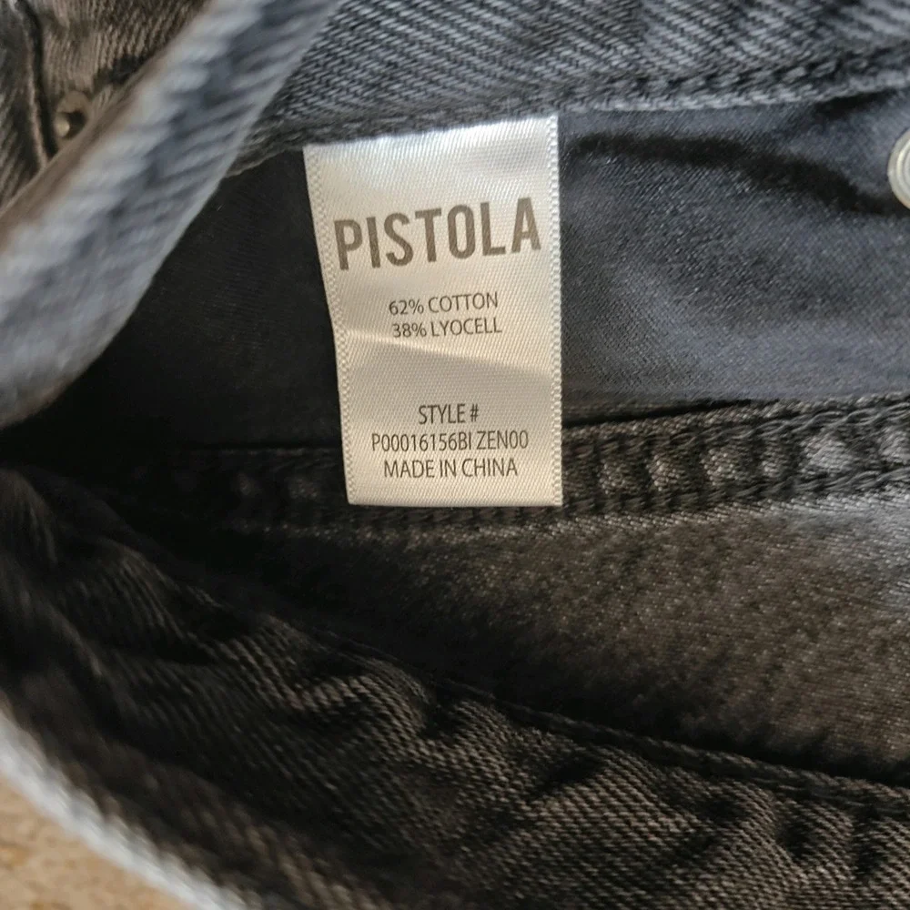Pistola Zenoo Wide Leg High Rise Jeans Washed Black Gray Size 24 P00016156BI
